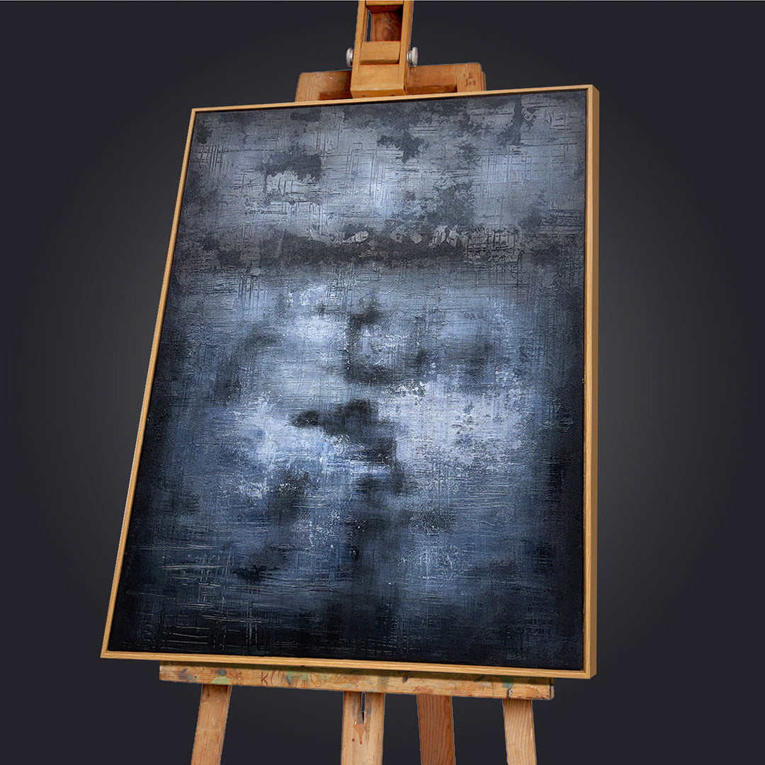 Deep Blue (90 x 120 cm) – Handveredelter Kunstdruck auf Leinwand
