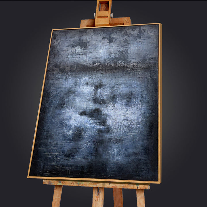 Deep Blue (90 x 120 cm) – Handveredelter Kunstdruck auf Leinwand