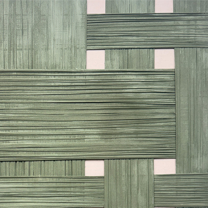 Soft Bamboo Patchwork – Handveredelter Kunstdruck auf Leinwand