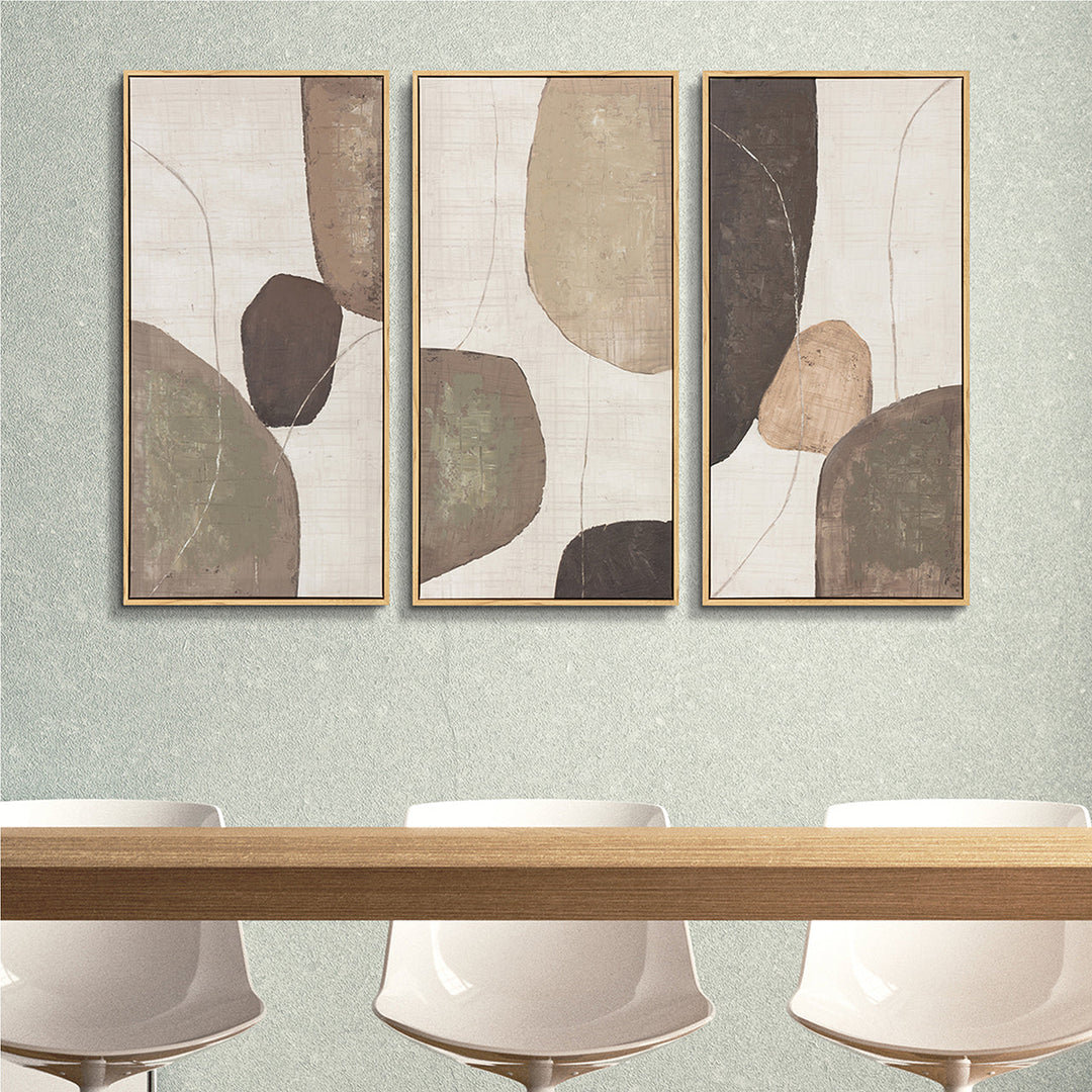 Soft Natural Geometry (70 x 105 cm) – Handveredelter Kunstdruck auf Leinwand