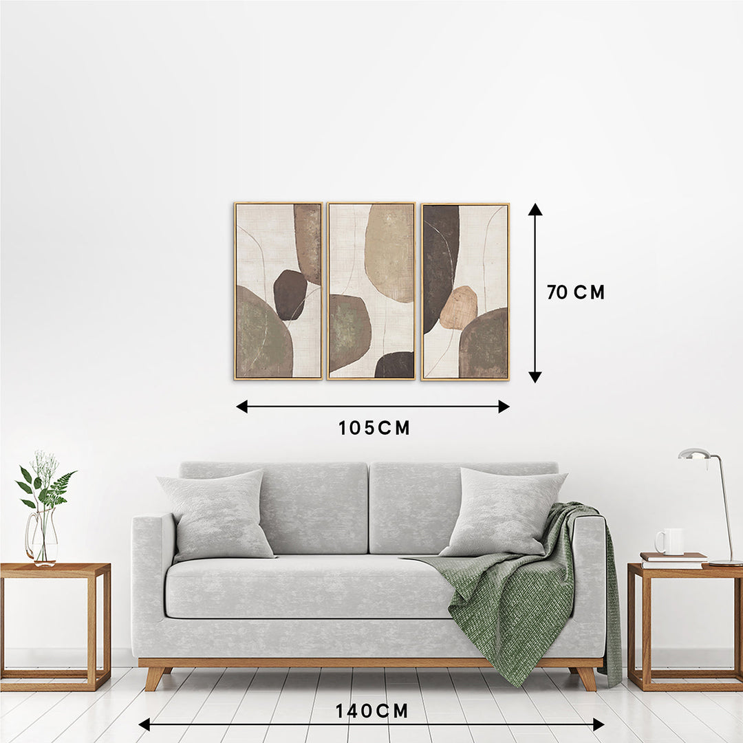Soft Natural Geometry (70 x 105 cm) – Handveredelter Kunstdruck auf Leinwand