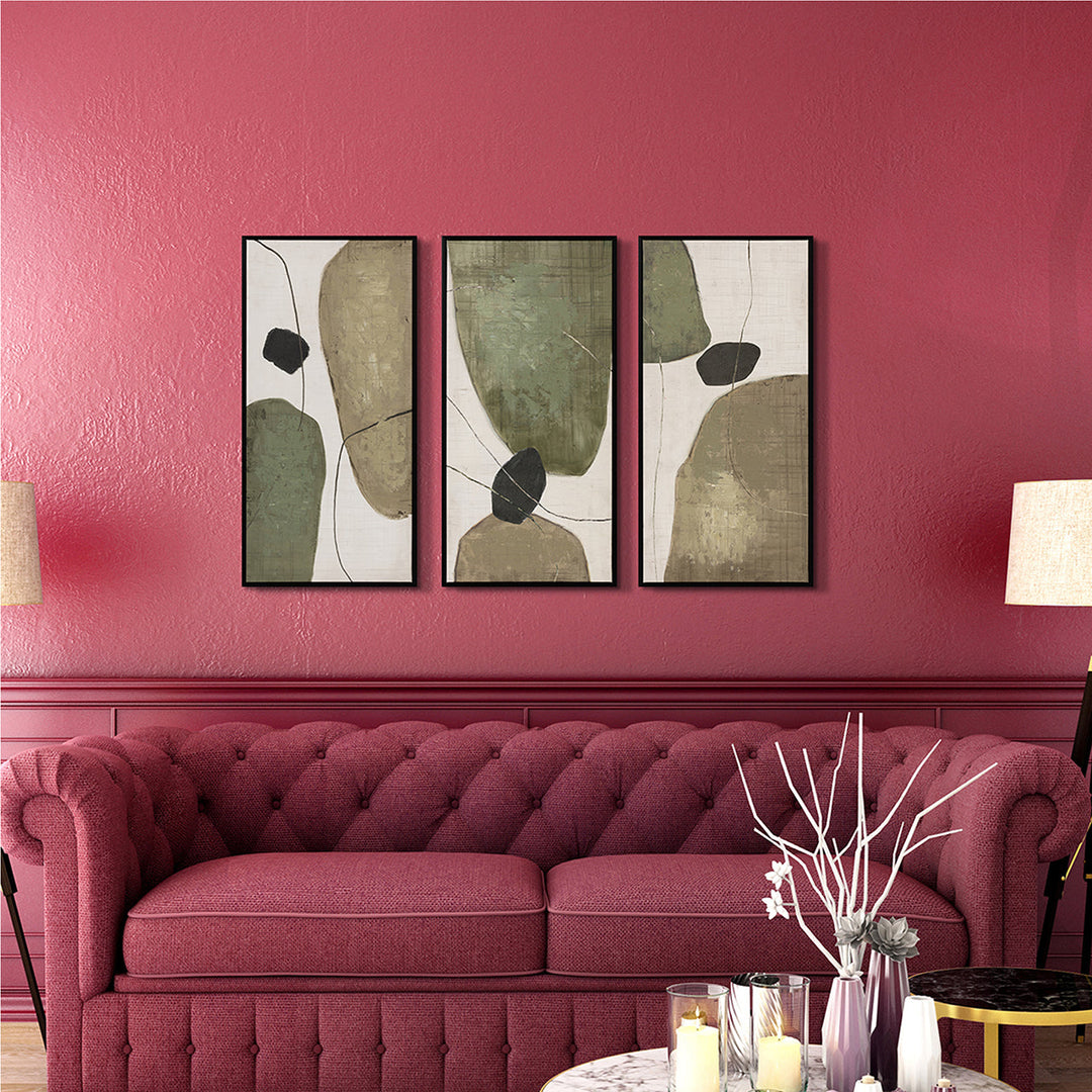 Soft Natural Geometry (70 x 105 cm) – Handveredelter Kunstdruck auf Leinwand