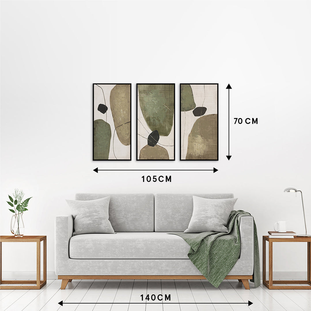 Soft Natural Geometry (70 x 105 cm) – Handveredelter Kunstdruck auf Leinwand