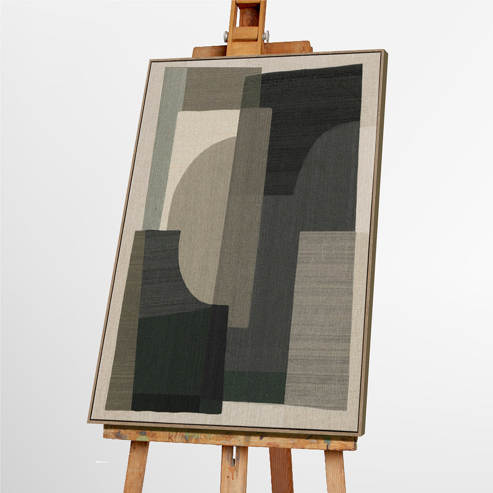 Wooden Shapes – Handveredelter Kunstdruck auf Leinwand