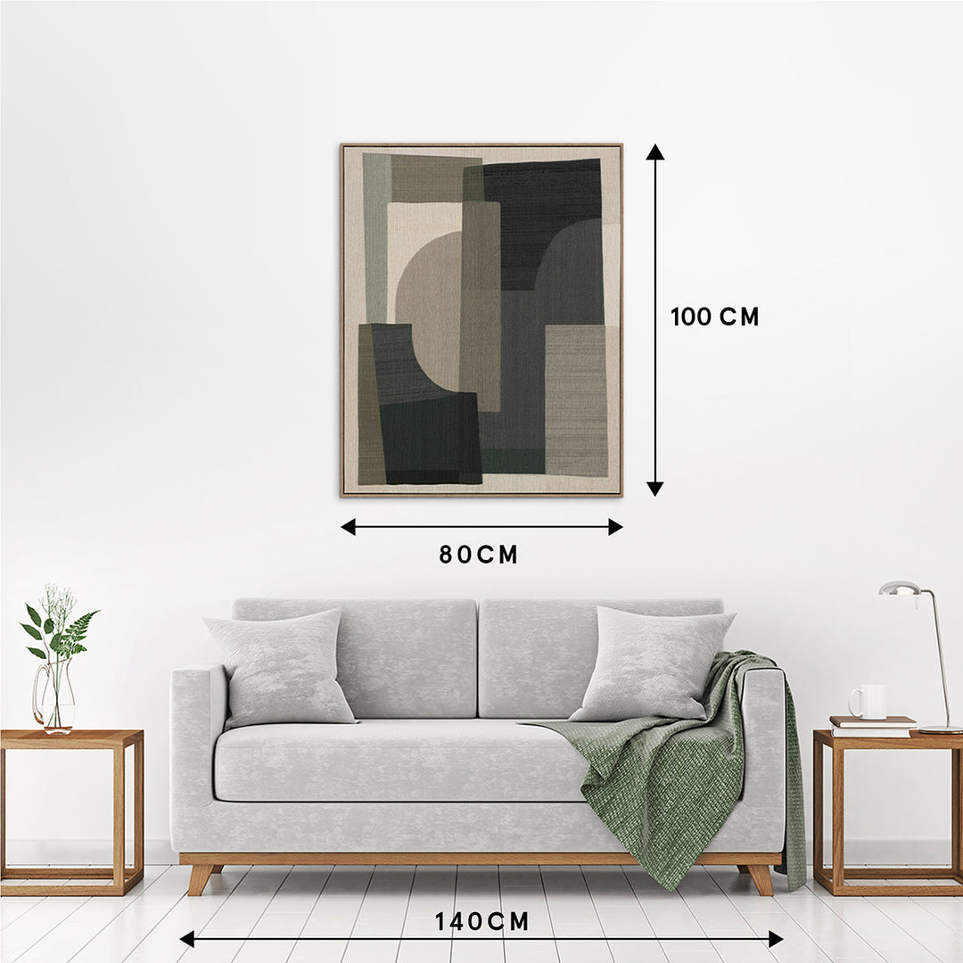 Wooden Shapes – Handveredelter Kunstdruck auf Leinwand