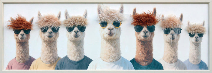 Kunstfell The Lama Pacos – Gemälde mit Kunstfell-Applikationen