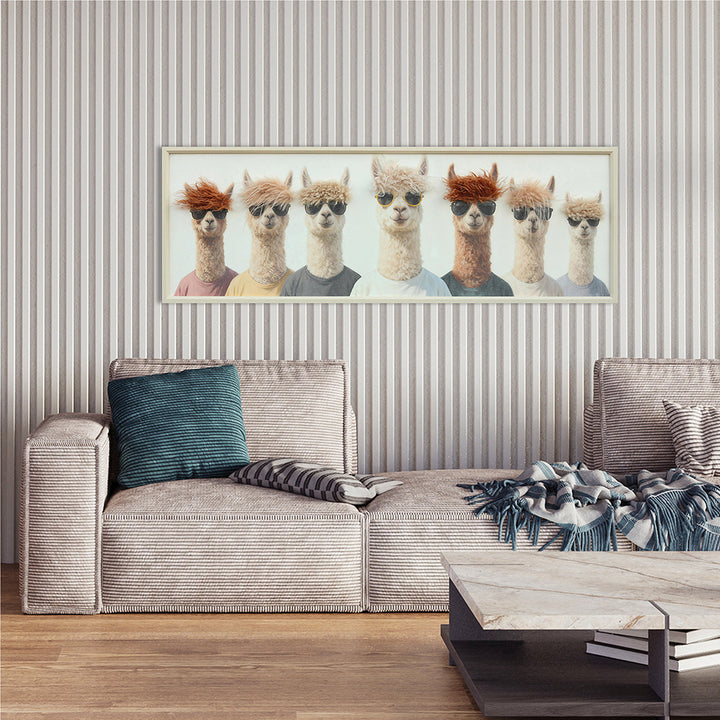 Kunstfell The Lama Pacos – Gemälde mit Kunstfell-Applikationen
