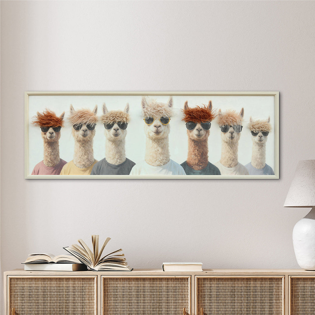 Kunstfell The Lama Pacos – Gemälde mit Kunstfell-Applikationen