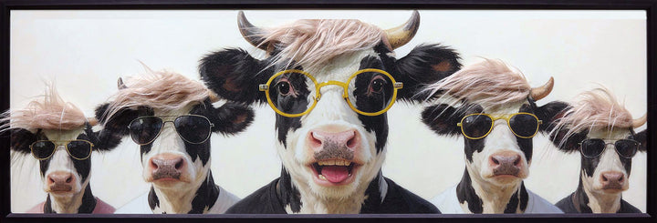 Kunstfell Fabulous Five – Gemälde mit Kunstfell-Applikationen