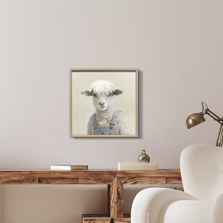Kunstfell Wolly Sheep – Gemälde mit Kunstfell-Applikationen