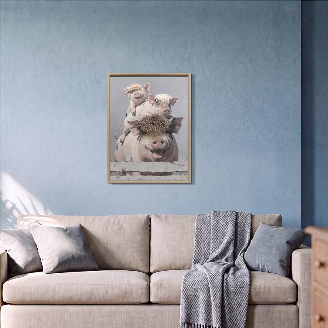 Kunstfell Country Smiles – Gemälde mit Kunstfell-Applikationen