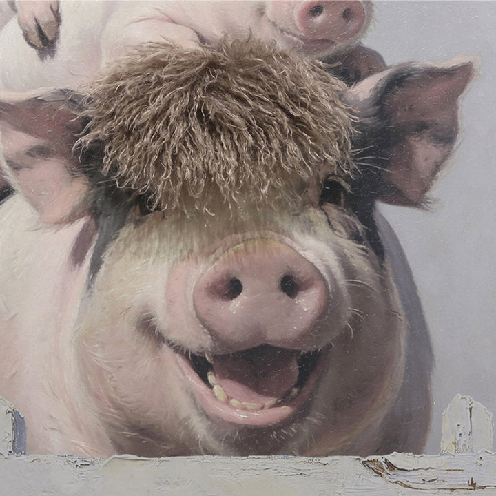 Kunstfell Country Smiles – Gemälde mit Kunstfell-Applikationen
