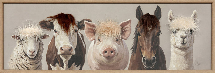 Kunstfell Farm Friends – Gemälde mit Kunstfell-Applikationen