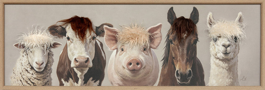 Kunstfell Farm Friends – Gemälde mit Kunstfell-Applikationen