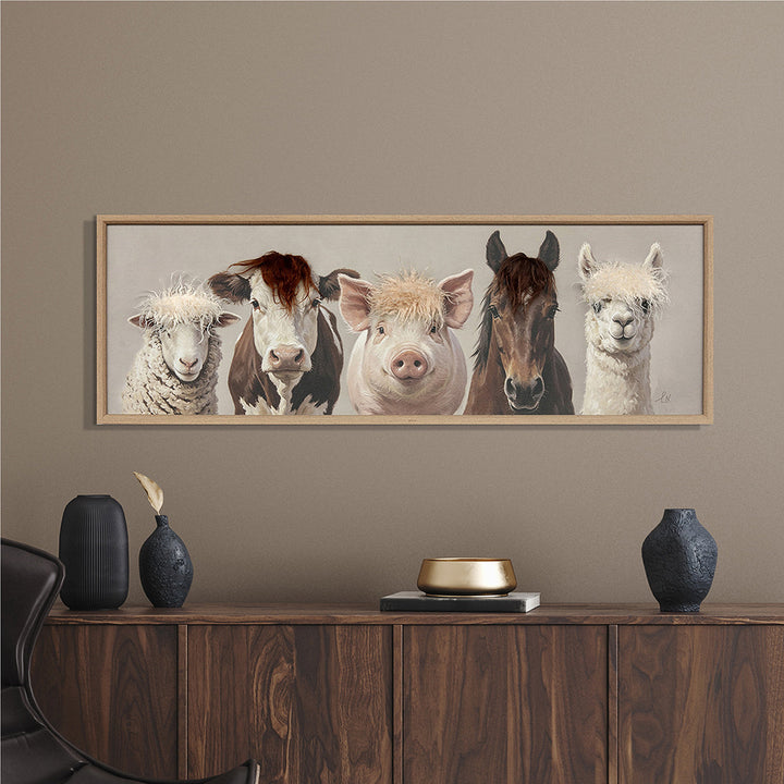 Kunstfell Farm Friends – Gemälde mit Kunstfell-Applikationen