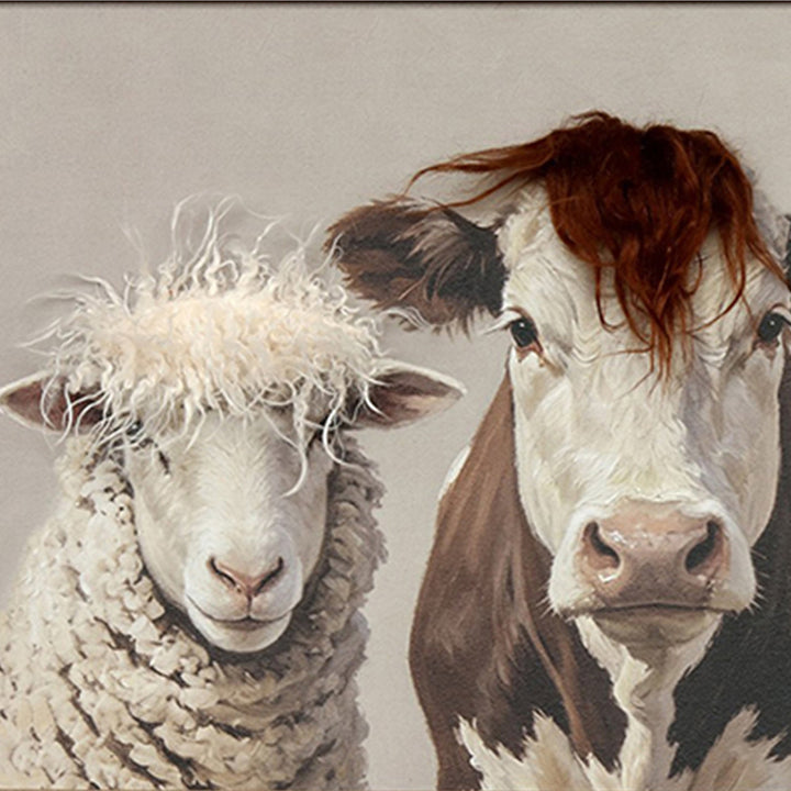 Kunstfell Farm Friends – Gemälde mit Kunstfell-Applikationen