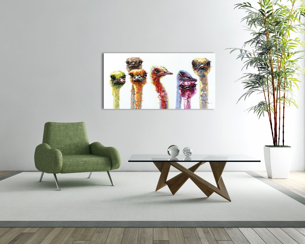 Große Straußenfamilie