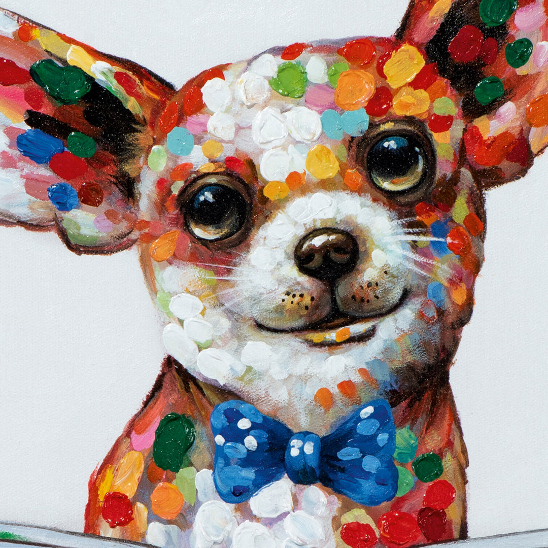 Chihuahua Hund frühstückt