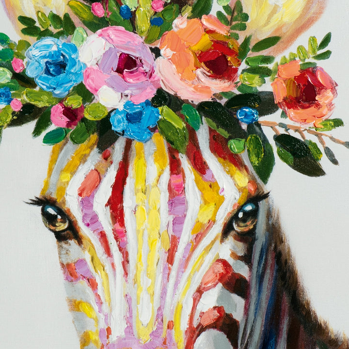 Zebra mit Blumendeko