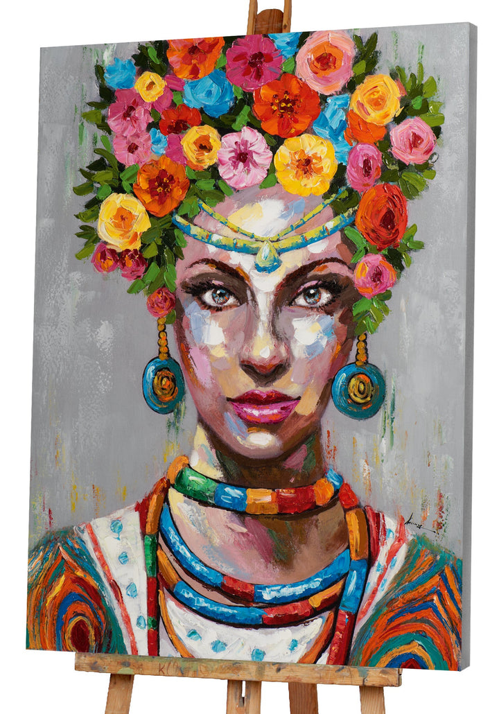Hübsche Frau mit Blumen