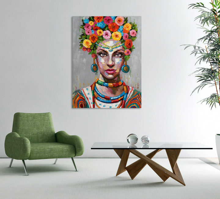 Hübsche Frau mit Blumen