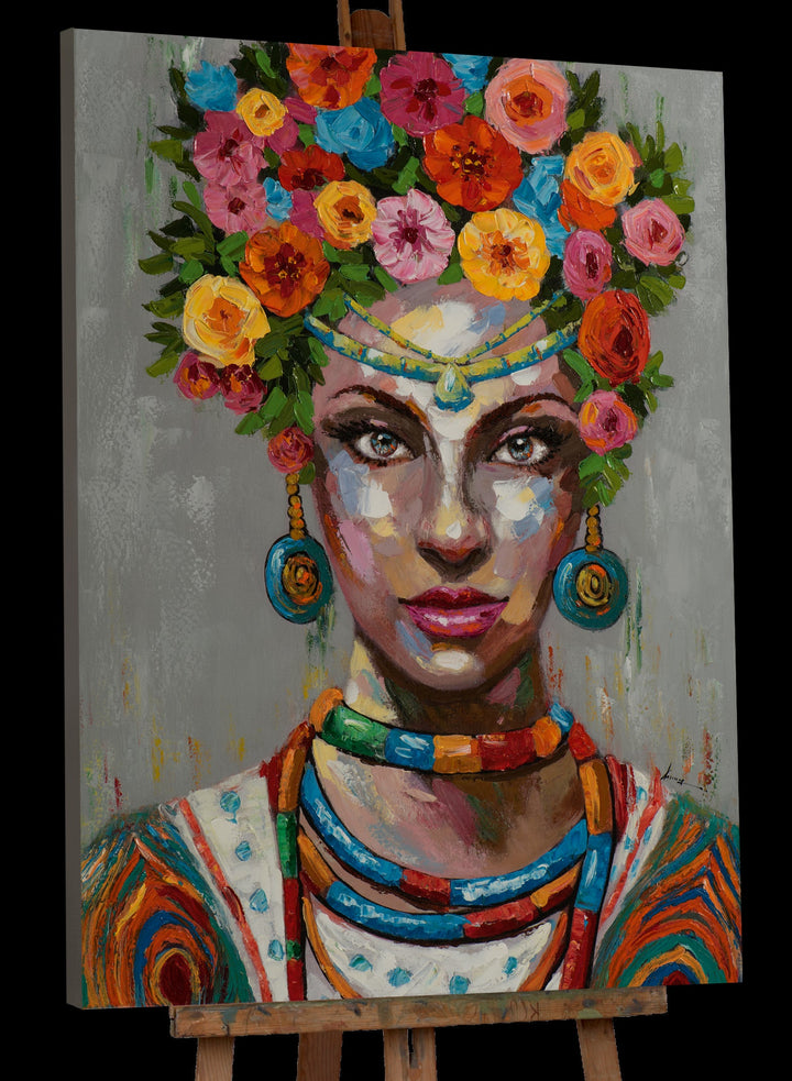 Hübsche Frau mit Blumen