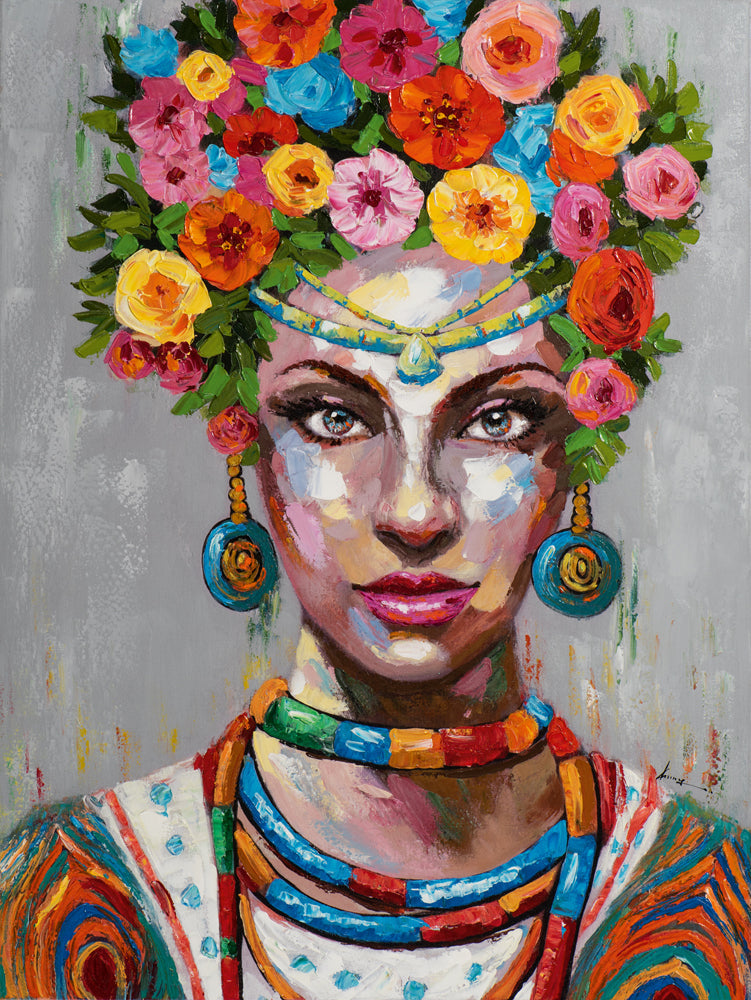 Hübsche Frau mit Blumen