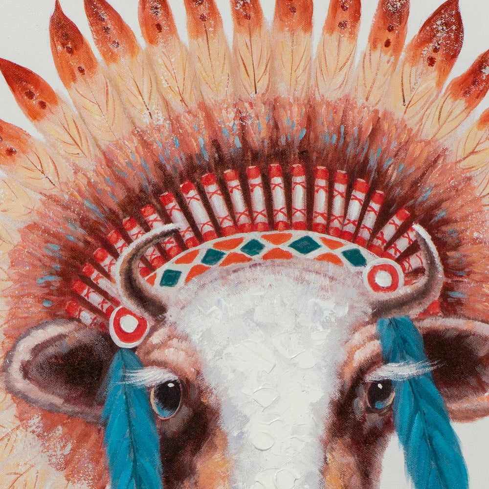 Kuh mit Indianerschmuck