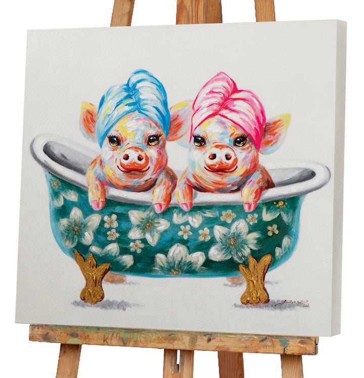 2 Schweinchen in der Wanne