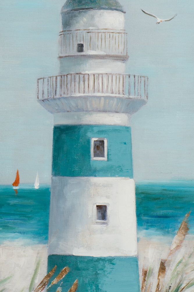 Blauweißer Leuchtturm