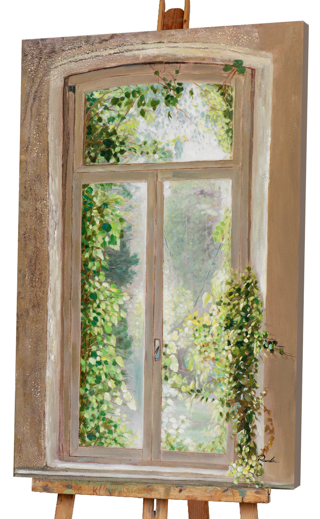 Altes überwuchertes Fenster