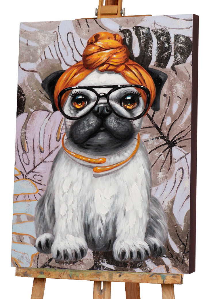 Mops mit Tuch