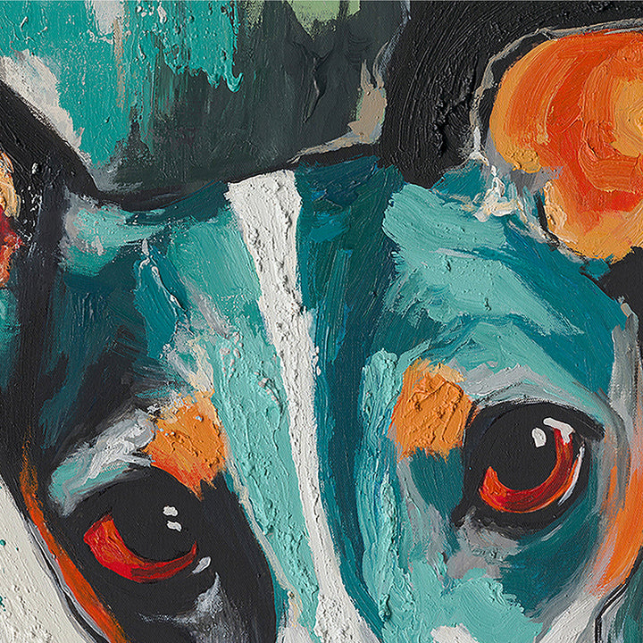 Modern Greyhound Soul – Handveredelter Kunstdruck auf Leinwand