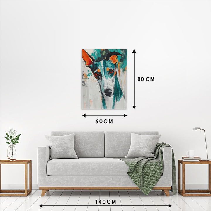 Modern Greyhound Soul – Handveredelter Kunstdruck auf Leinwand