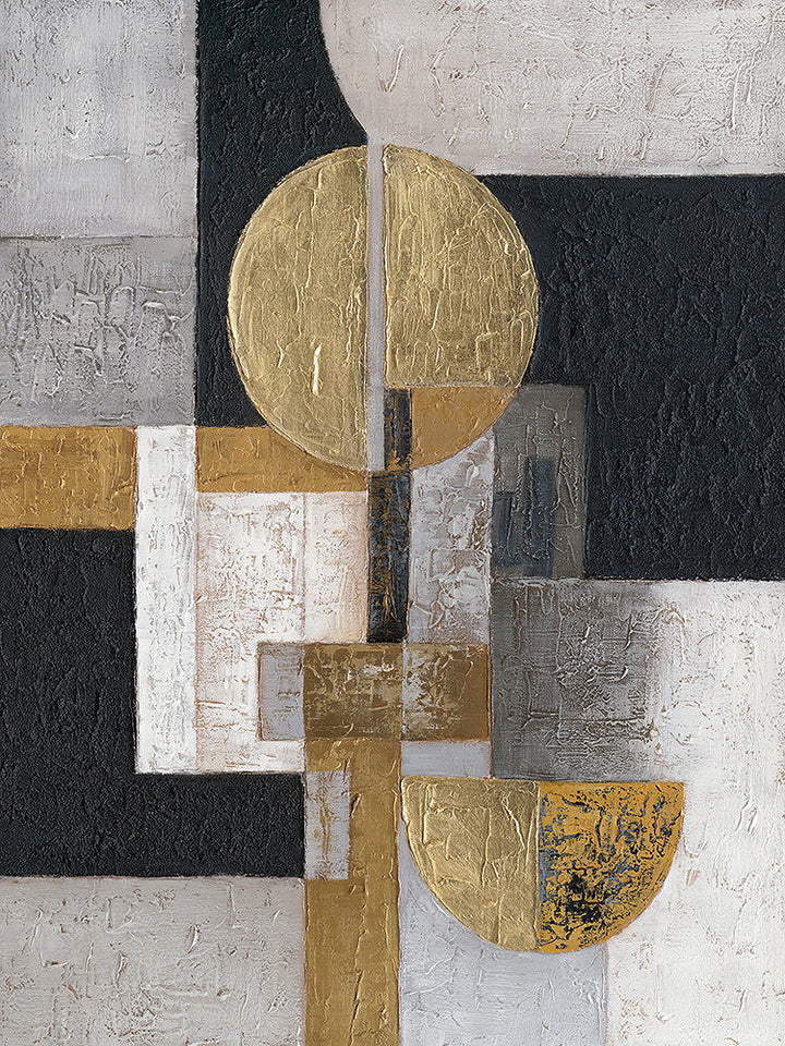 Midnight & Gold – Handveredelter Kunstdruck auf Leinwand