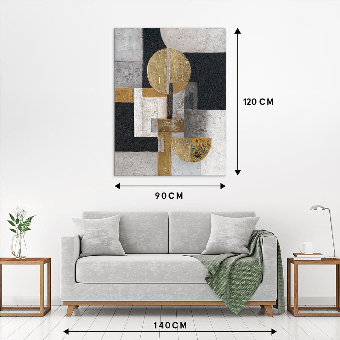 Midnight & Gold – Handveredelter Kunstdruck auf Leinwand