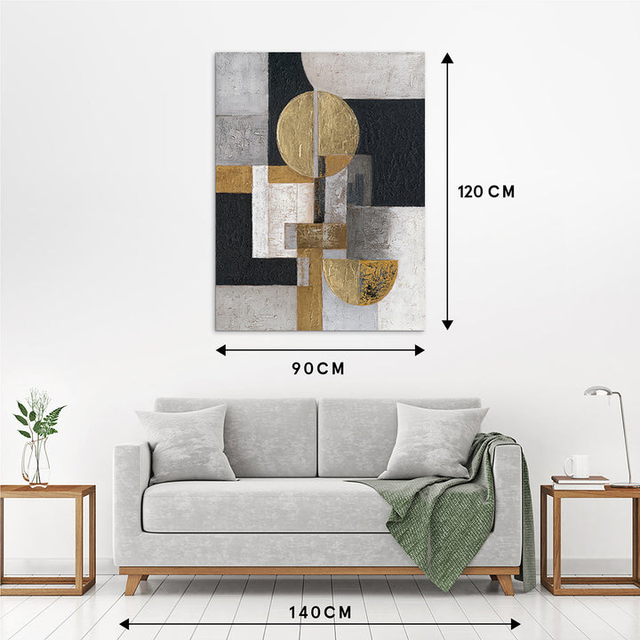 Midnight & Gold – Handveredelter Kunstdruck auf Leinwand