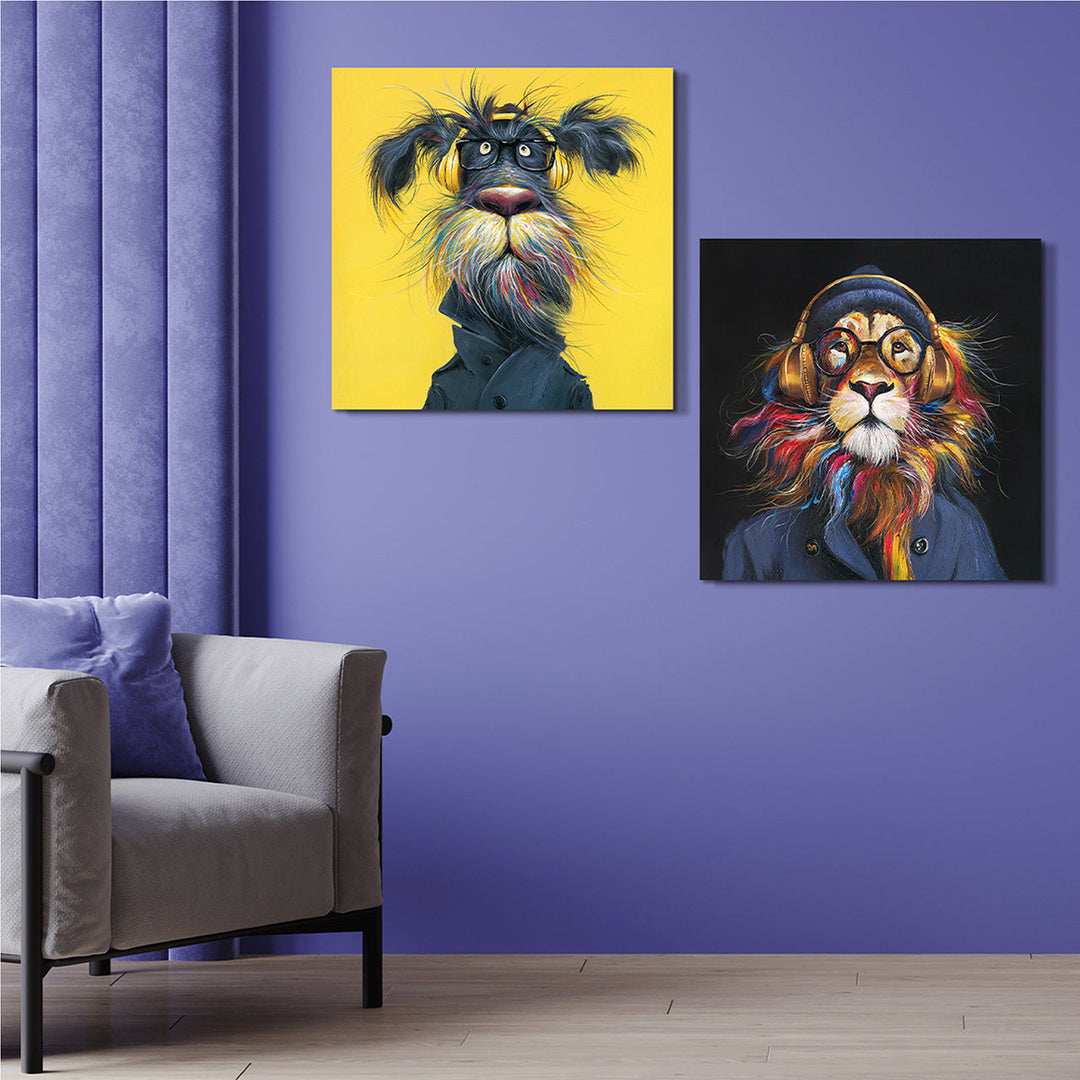 Paws & Bass – Handveredelter Kunstdruck auf Leinwand