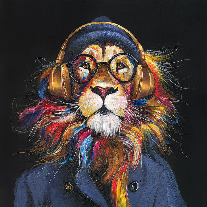 King of the Jungle Beats – Handveredelter Kunstdruck auf Leinwand