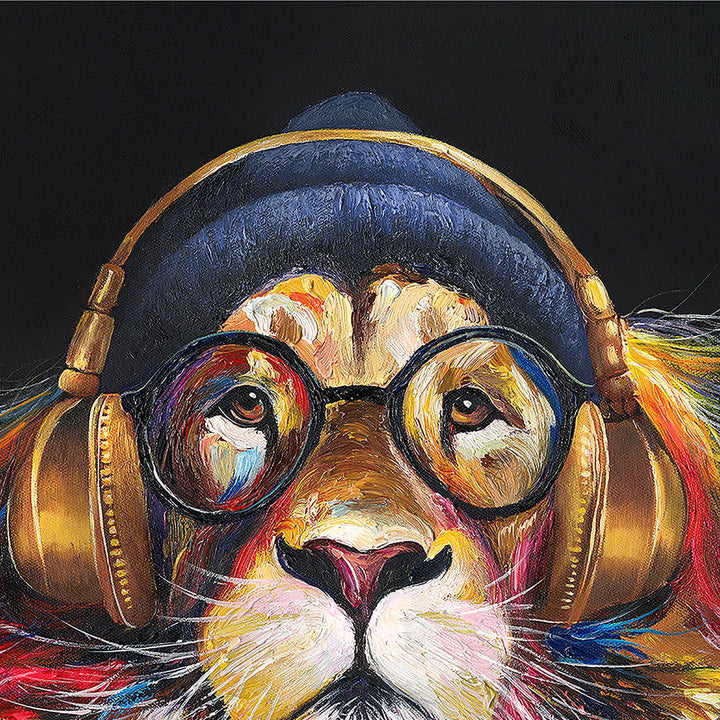 King of the Jungle Beats – Handveredelter Kunstdruck auf Leinwand