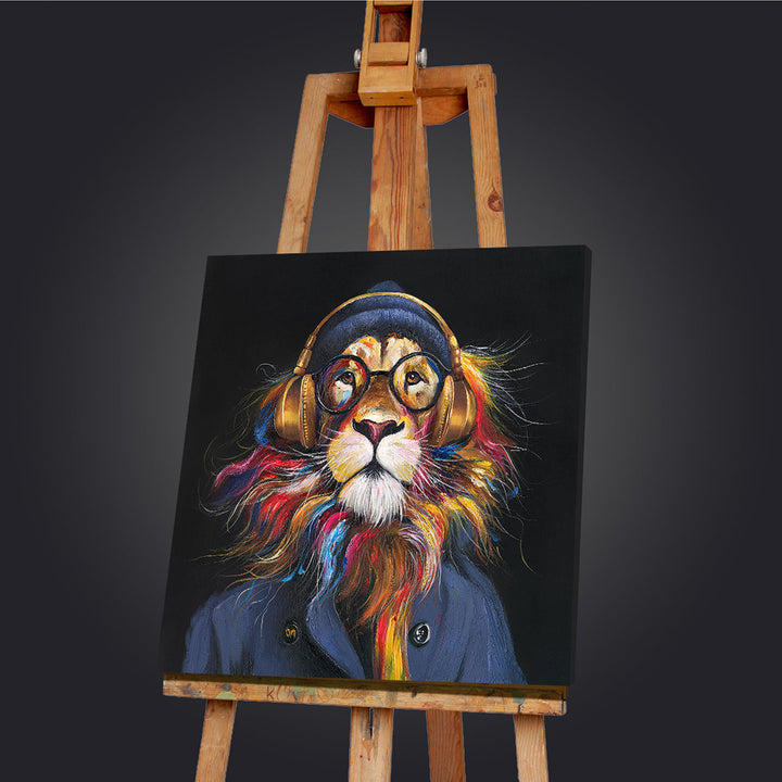 King of the Jungle Beats – Handveredelter Kunstdruck auf Leinwand