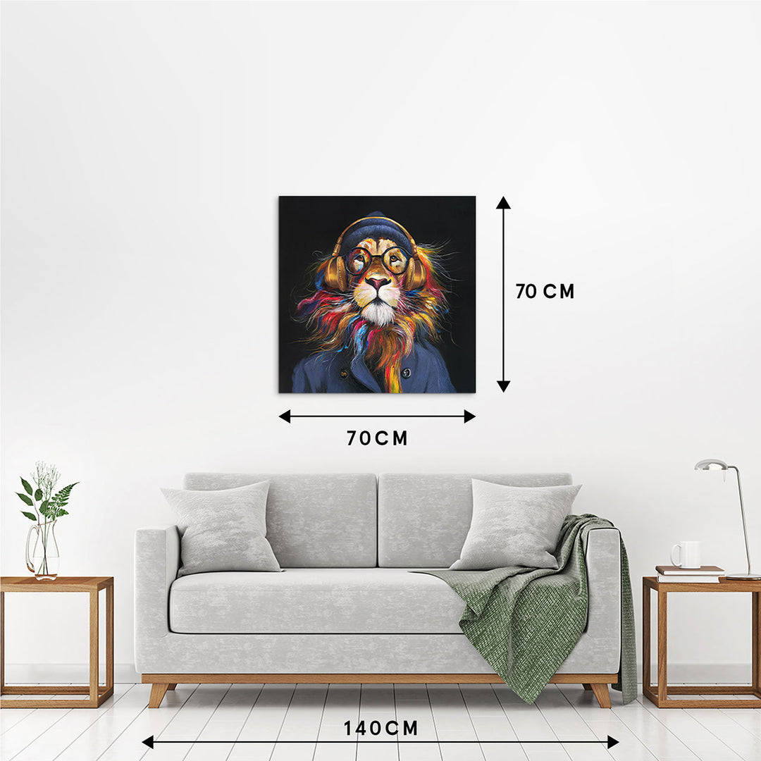 King of the Jungle Beats – Handveredelter Kunstdruck auf Leinwand