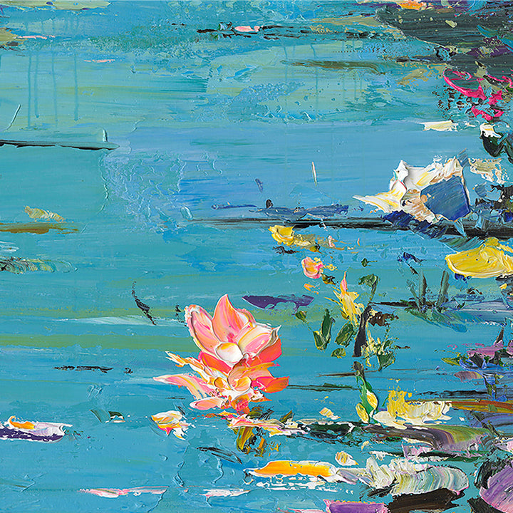 Floral Waters – Handveredelter Kunstdruck auf Leinwand