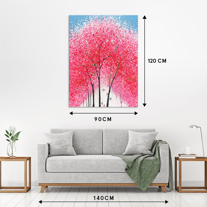 Cherry Blossom Glow – Handveredelter Kunstdruck auf Leinwand