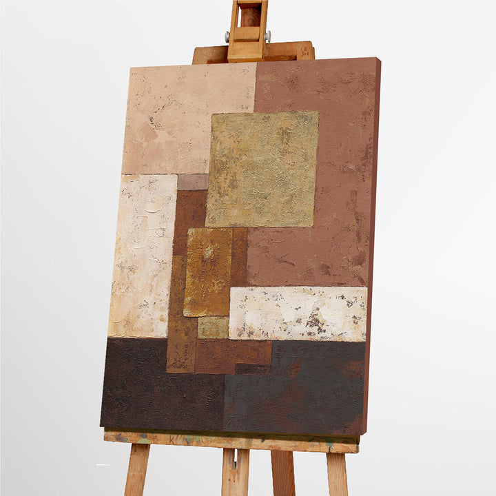 Earthtone Harmony – Handveredelter Kunstdruck auf Leinwand