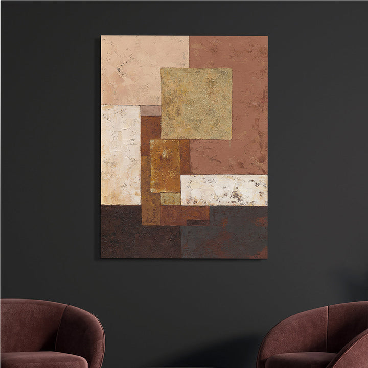Earthtone Harmony – Handveredelter Kunstdruck auf Leinwand