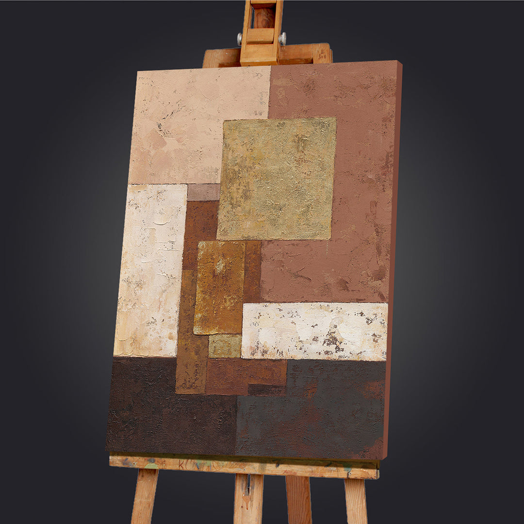 Earthtone Harmony – Handveredelter Kunstdruck auf Leinwand