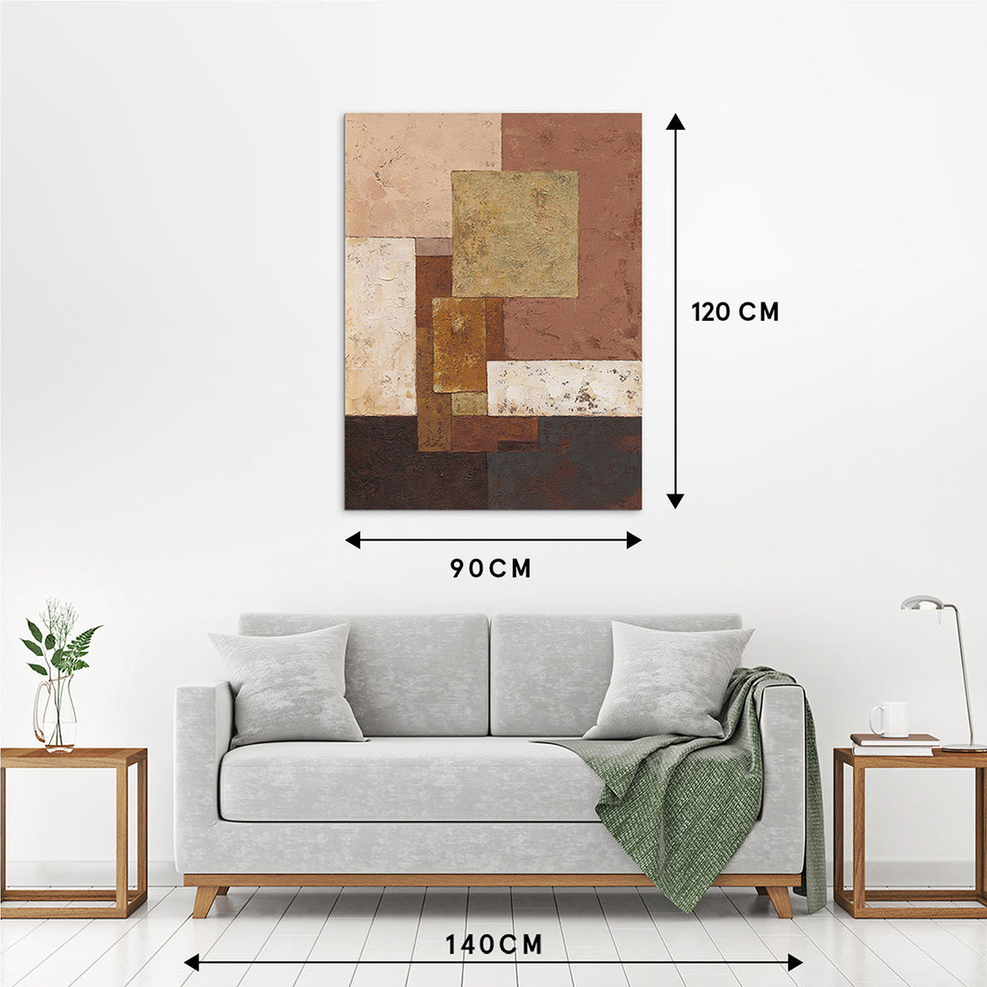 Earthtone Harmony – Handveredelter Kunstdruck auf Leinwand