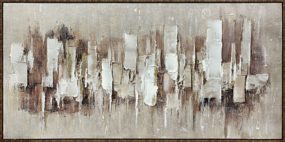 Skyline in Sand – Handveredelter Kunstdruck auf Leinwand
