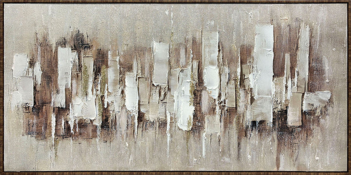 Skyline in Sand – Handveredelter Kunstdruck auf Leinwand